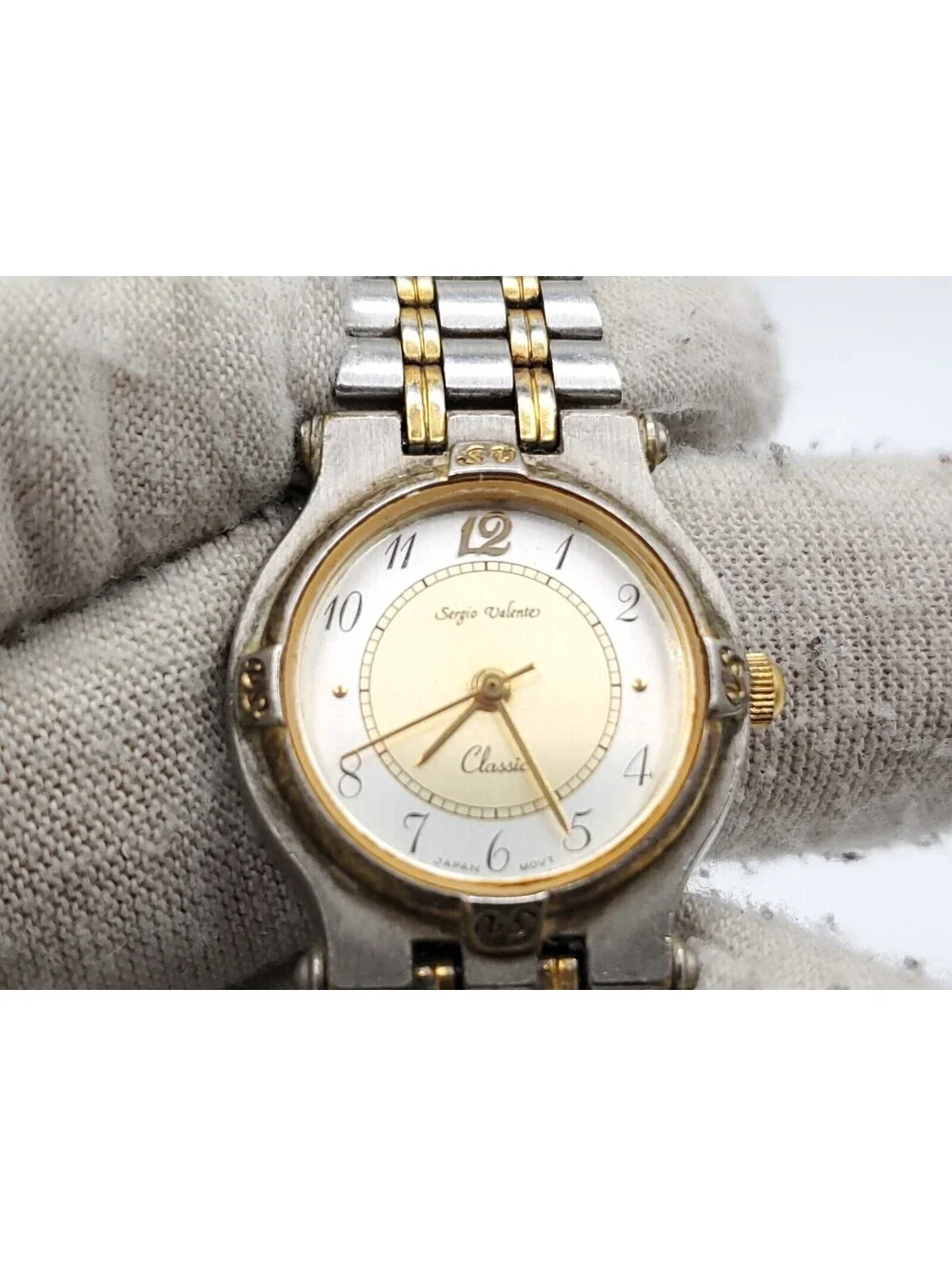 Sergio Valente Classic Quartz Watch Women New Battery Two Tone Adjustable 23mm